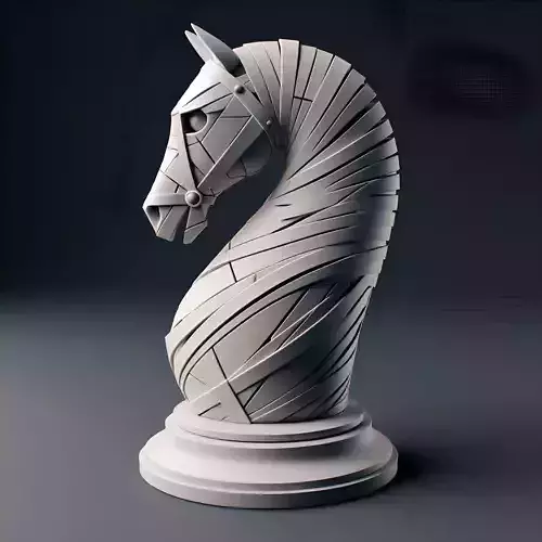 Mummified Chess Knight A Modern Twist on a Classic 3D print model