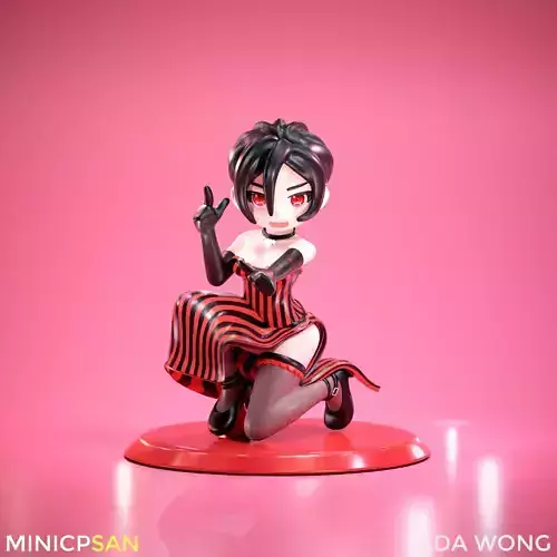 Mini Ada Wong Dress Outfit 02 - Resident Evil Game Figure 3D print model