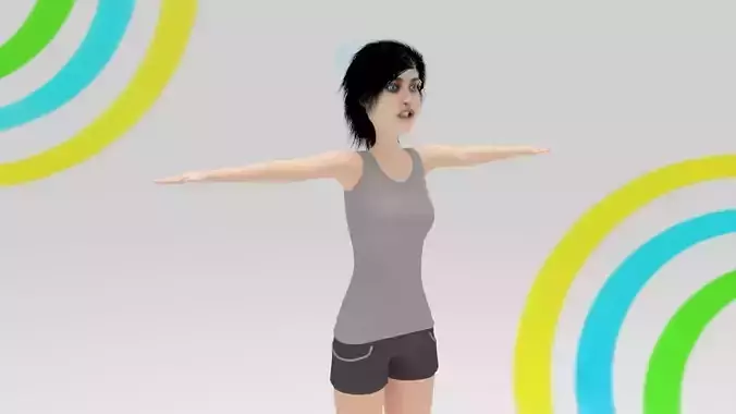 Character Lara Rigged Lowpolys 