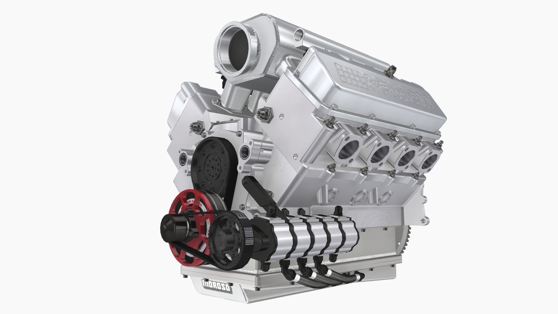 Ford SmallBlock Bennett Racing engine Low-poly 3D model_7