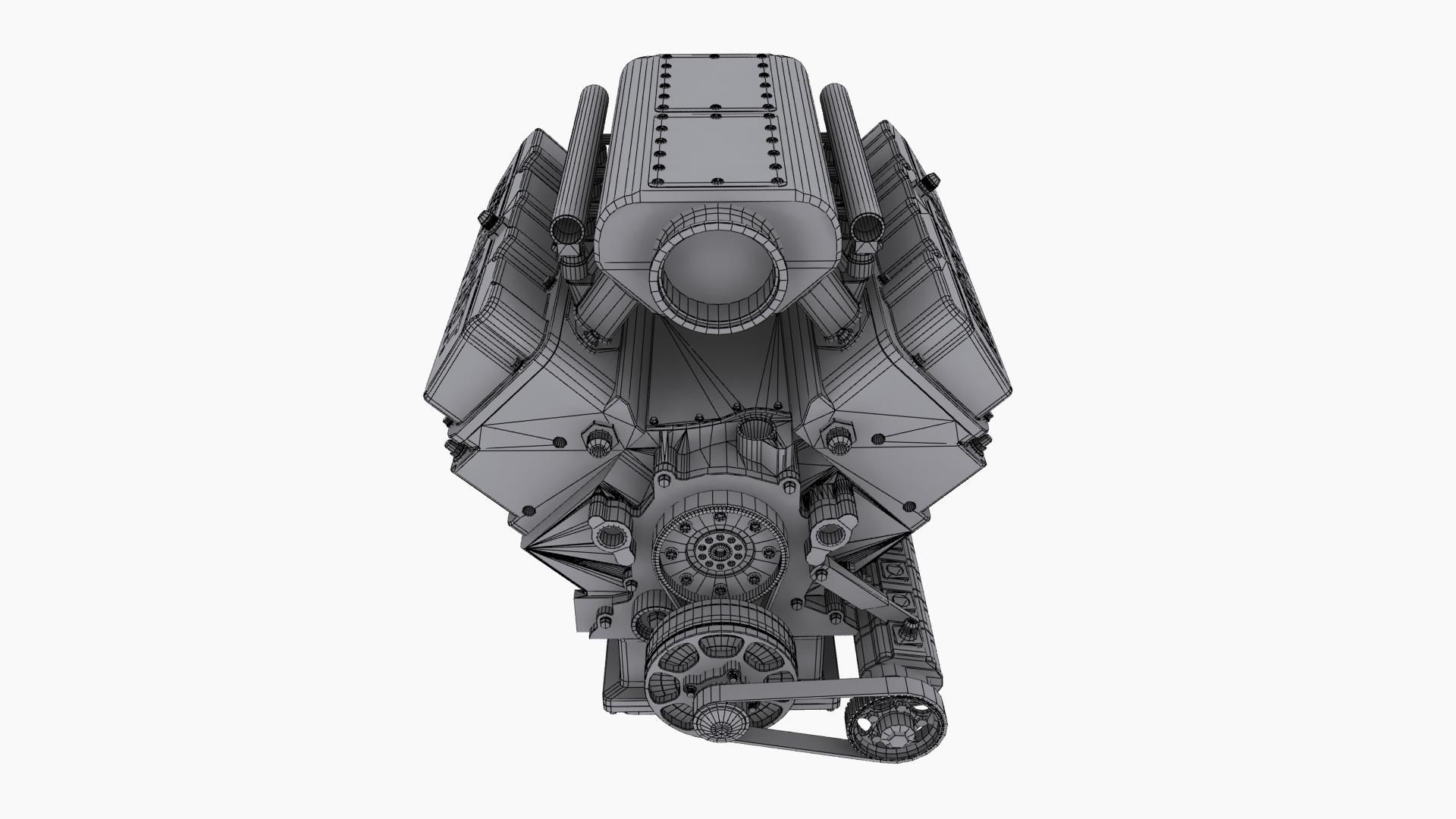 Ford SmallBlock Bennett Racing engine Low-poly 3D model_13