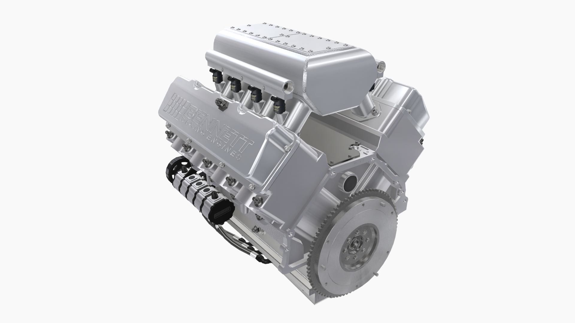 Ford SmallBlock Bennett Racing engine Low-poly 3D model_3