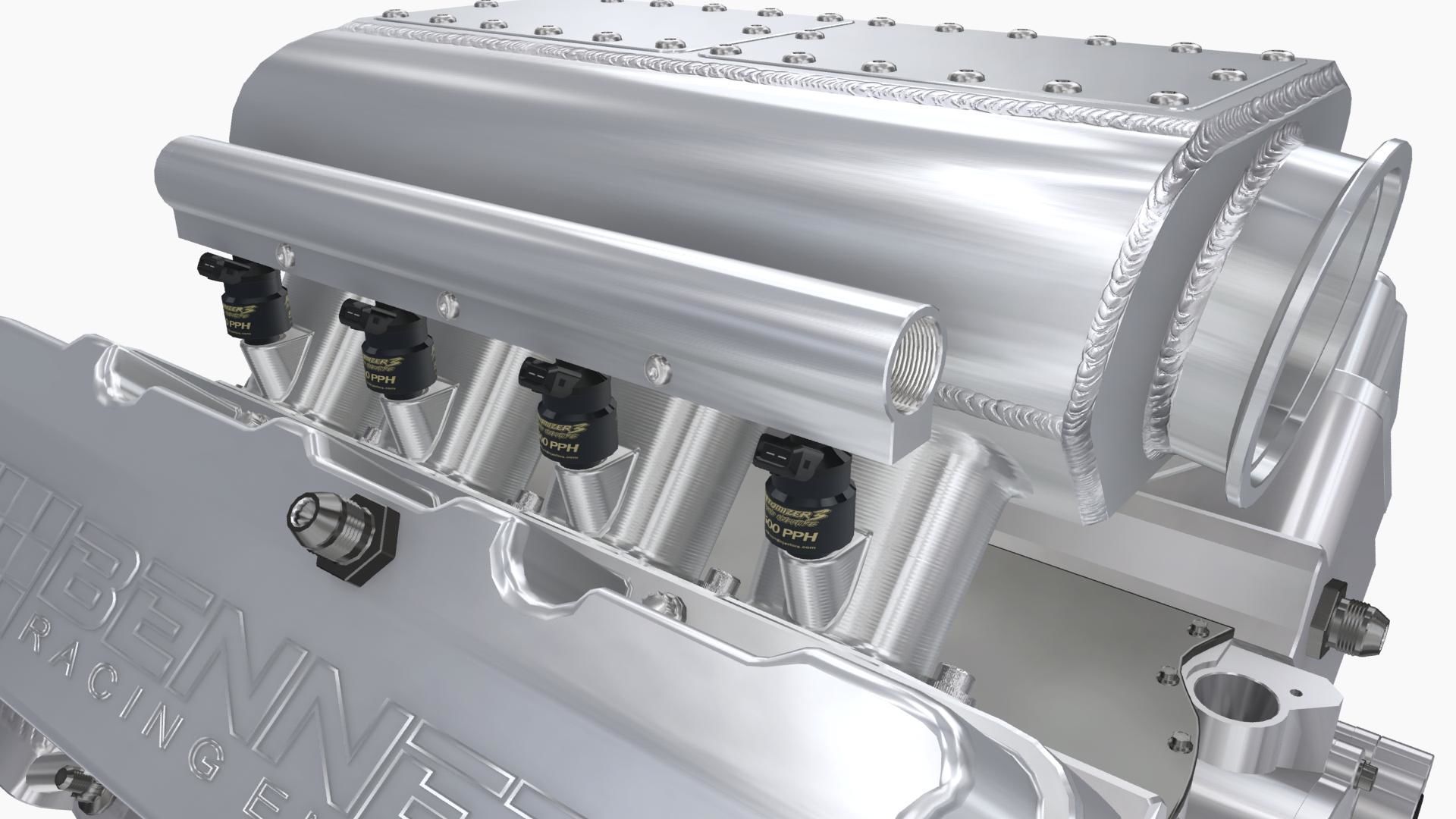 Ford SmallBlock Bennett Racing engine Low-poly 3D model_6