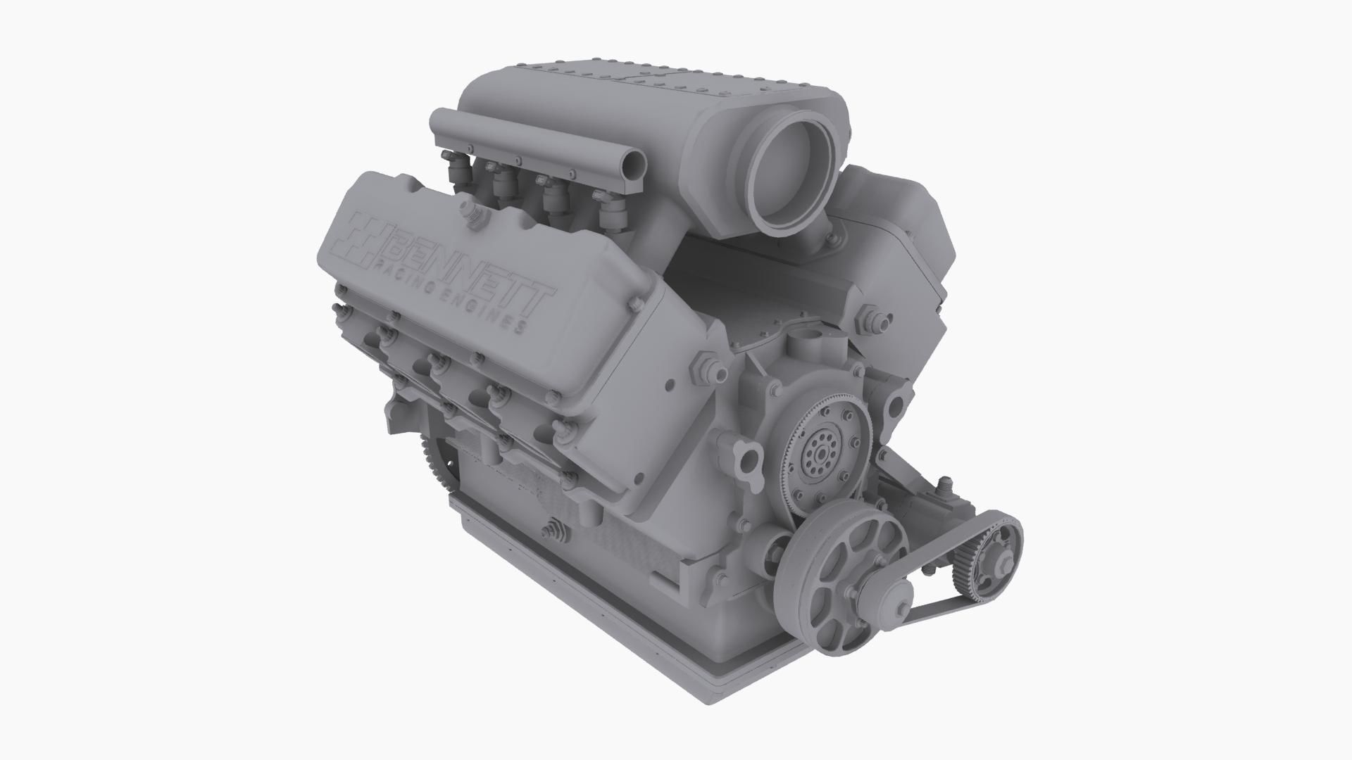 Ford SmallBlock Bennett Racing engine Low-poly 3D model_8