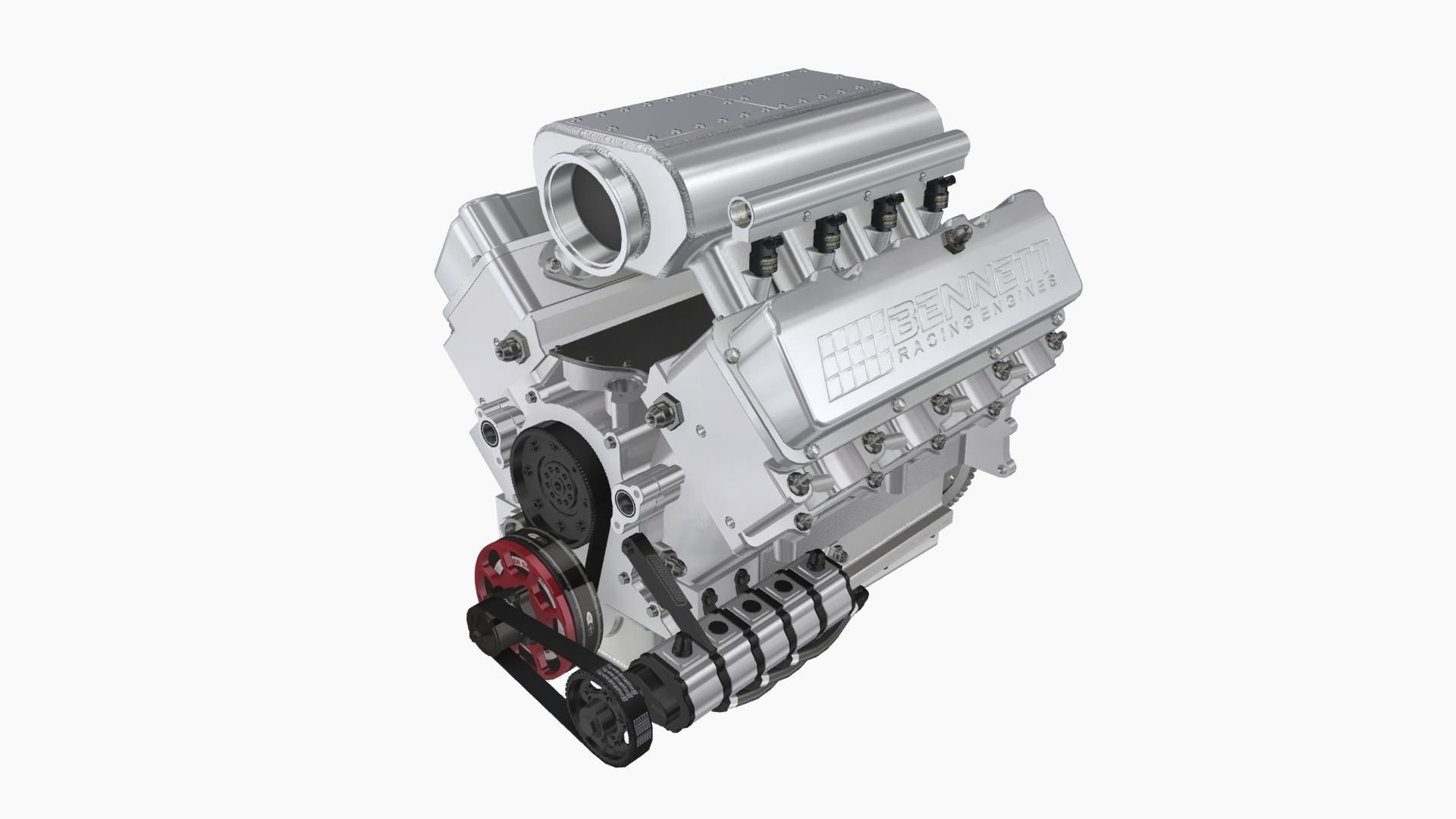 Ford SmallBlock Bennett Racing engine Low-poly 3D model_2