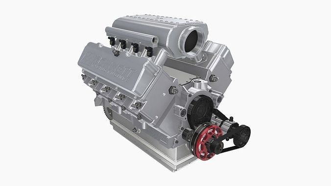 Ford SmallBlock Bennett Racing engine Low-poly 3D model