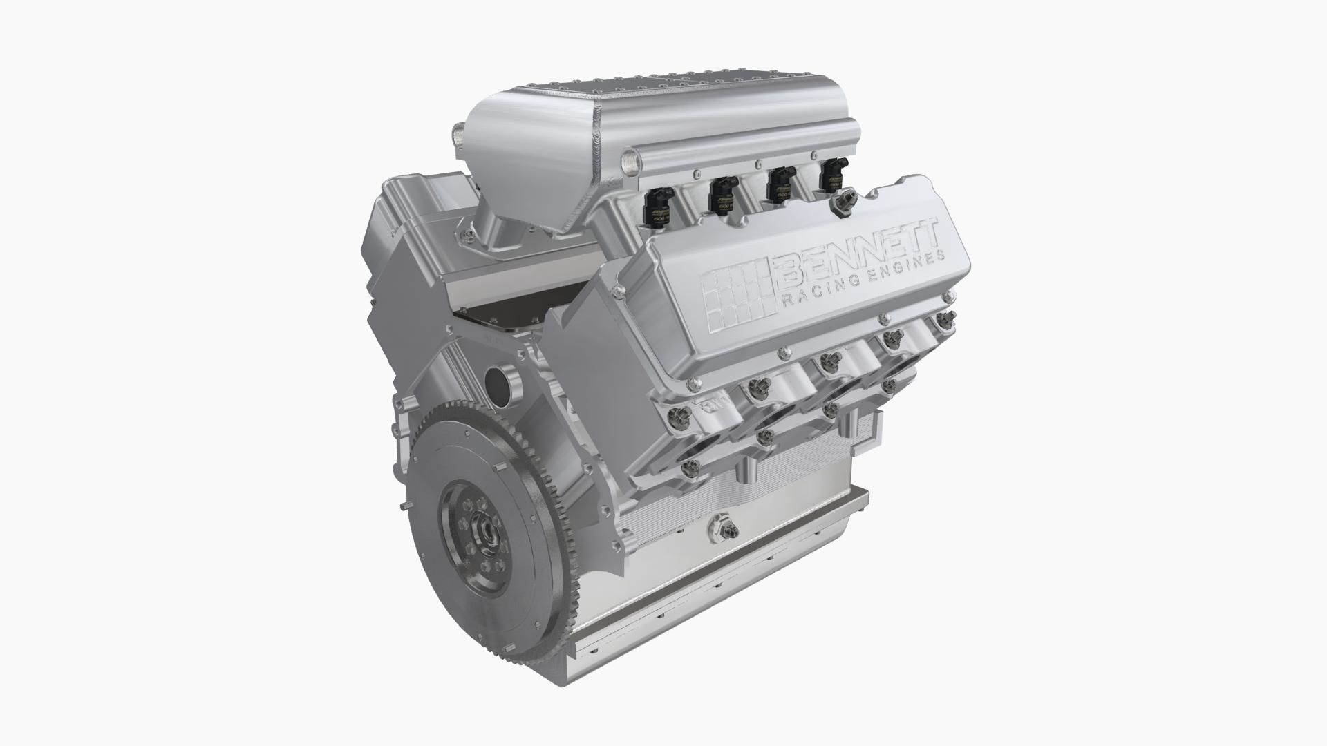 Ford SmallBlock Bennett Racing engine Low-poly 3D model_4