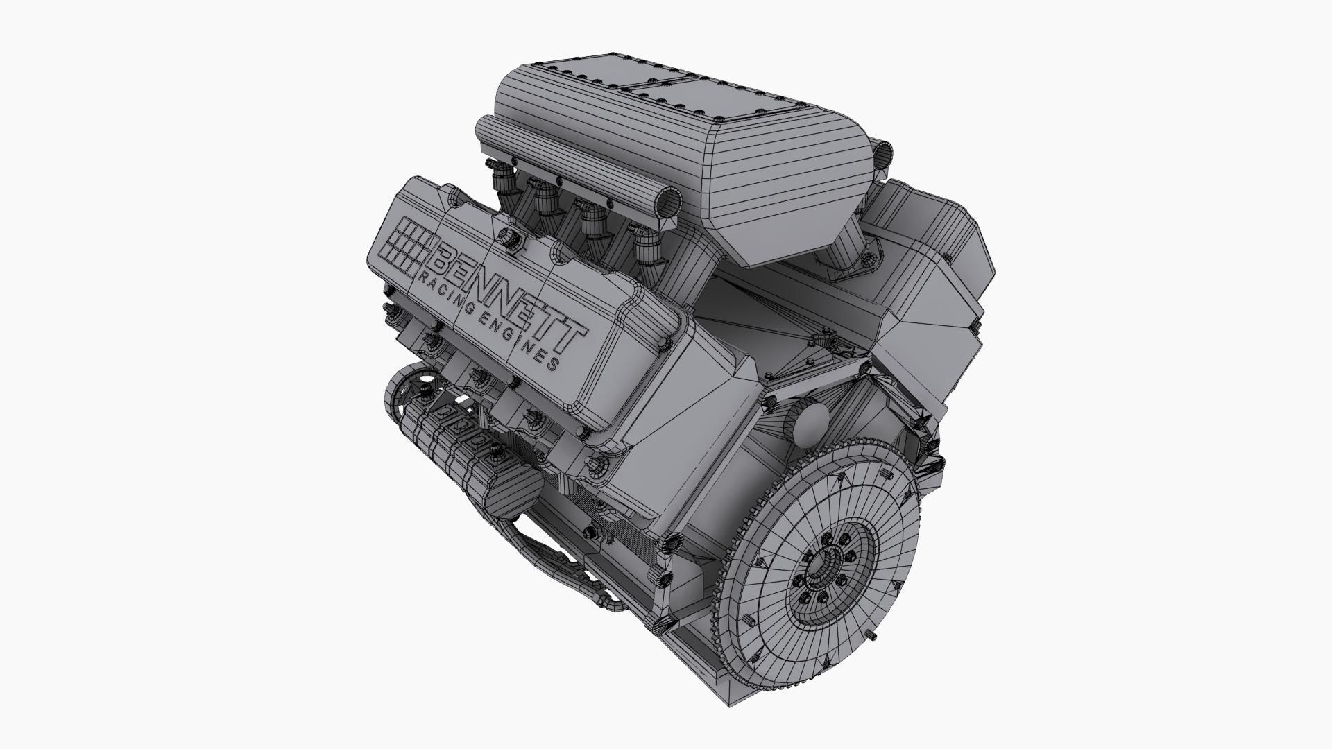 Ford SmallBlock Bennett Racing engine Low-poly 3D model_15