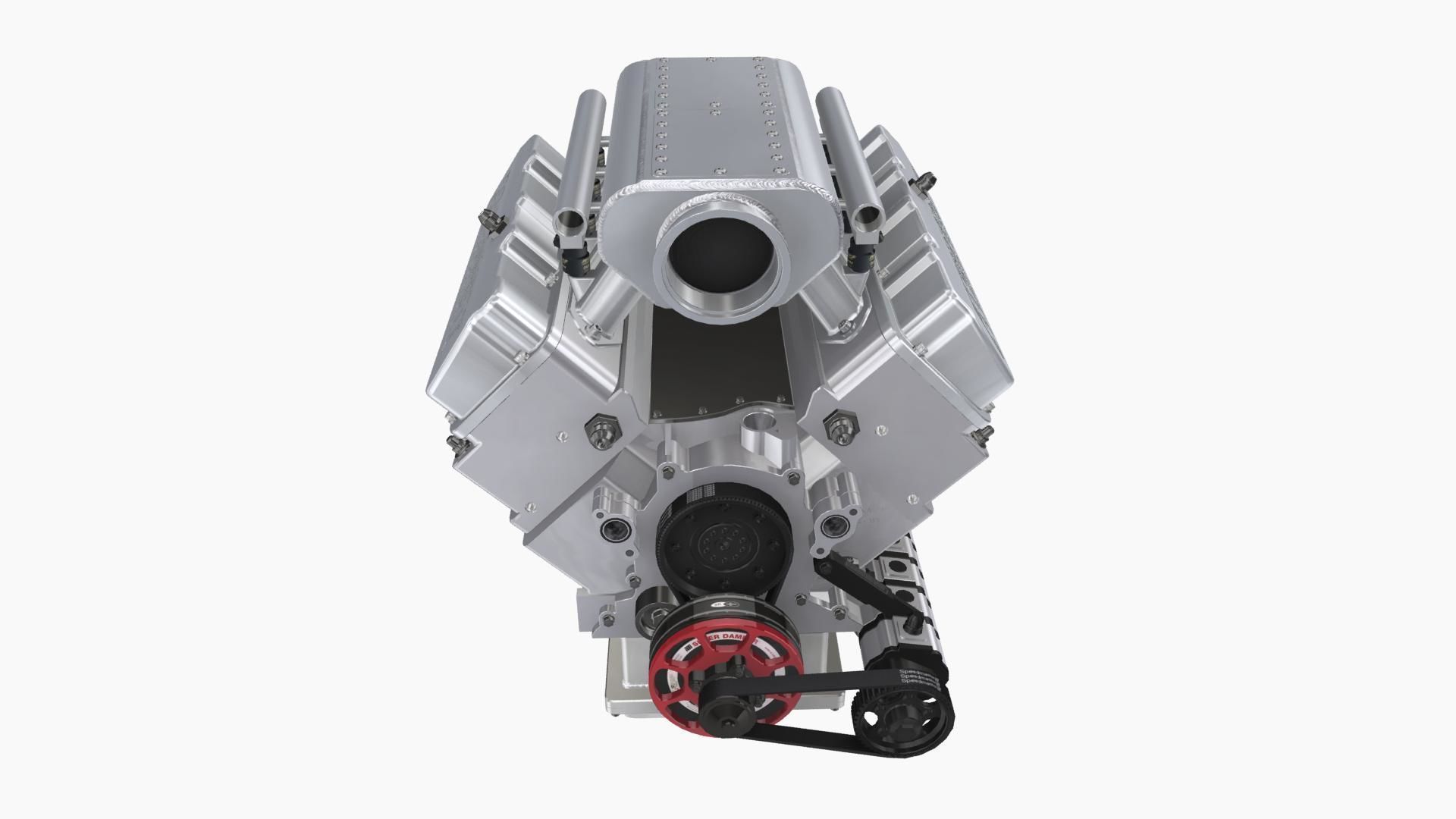 Ford SmallBlock Bennett Racing engine Low-poly 3D model_1