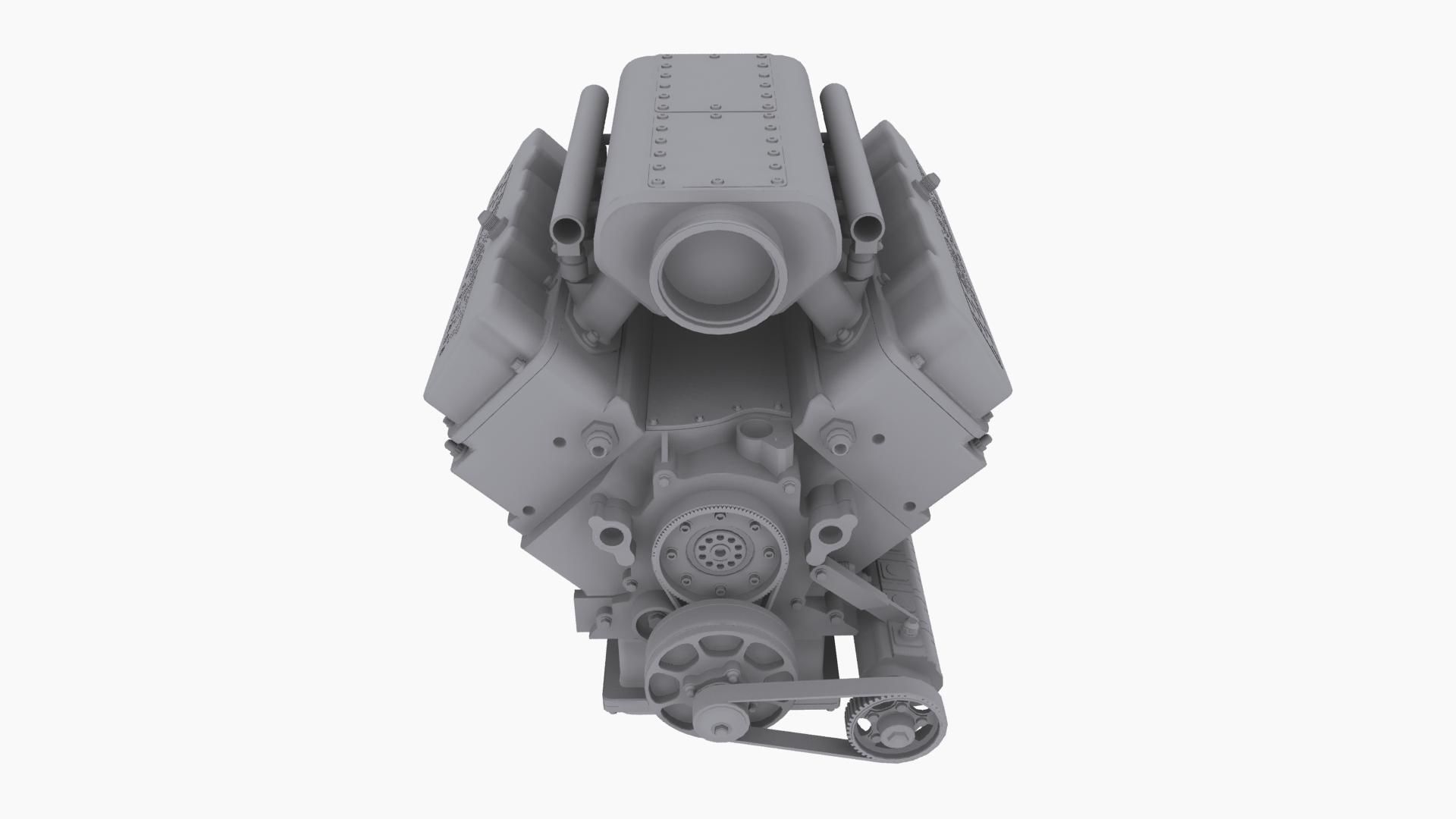 Ford SmallBlock Bennett Racing engine Low-poly 3D model_9