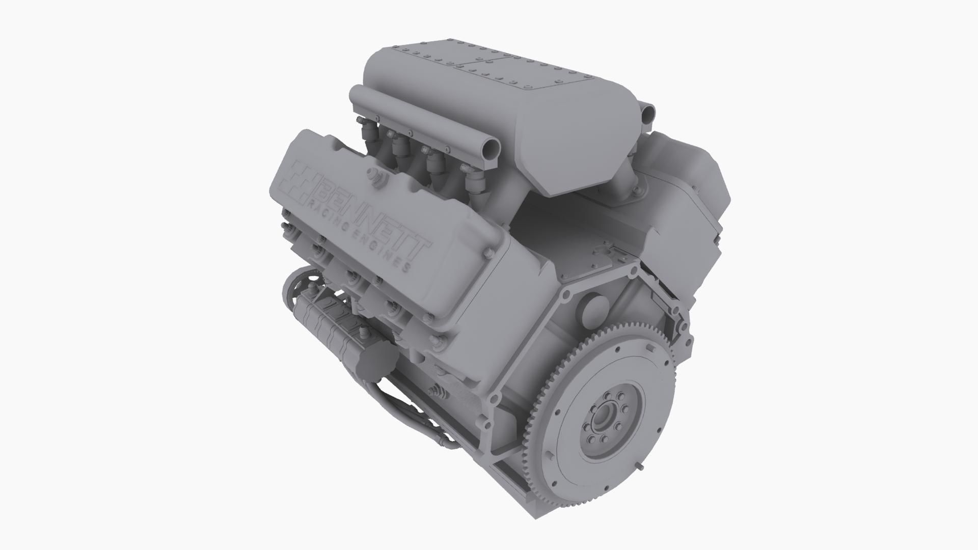 Ford SmallBlock Bennett Racing engine Low-poly 3D model_11