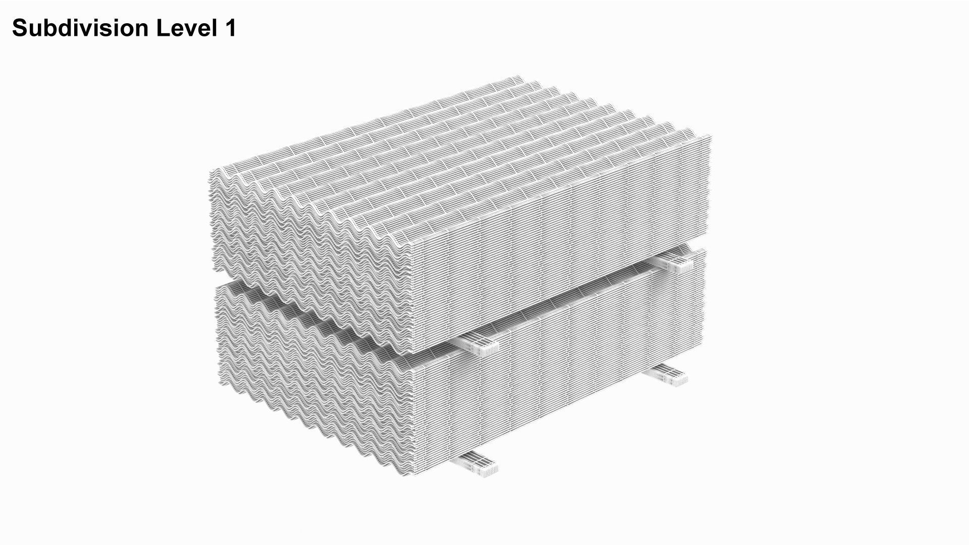 Concrete Roof Tiles On Wood Planks 3D model_7