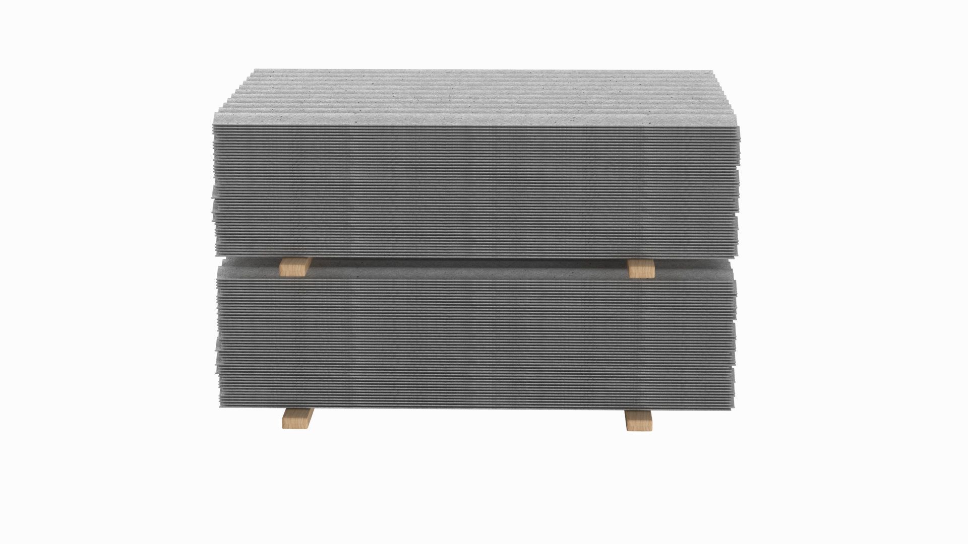 Concrete Roof Tiles On Wood Planks 3D model_3