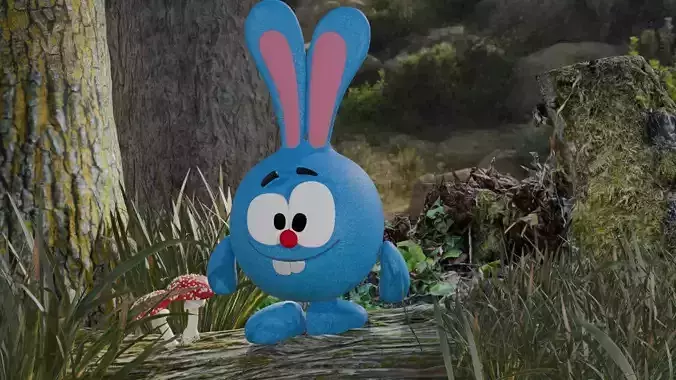 rabbit from the cartoon Smeshariki under the name Krosh