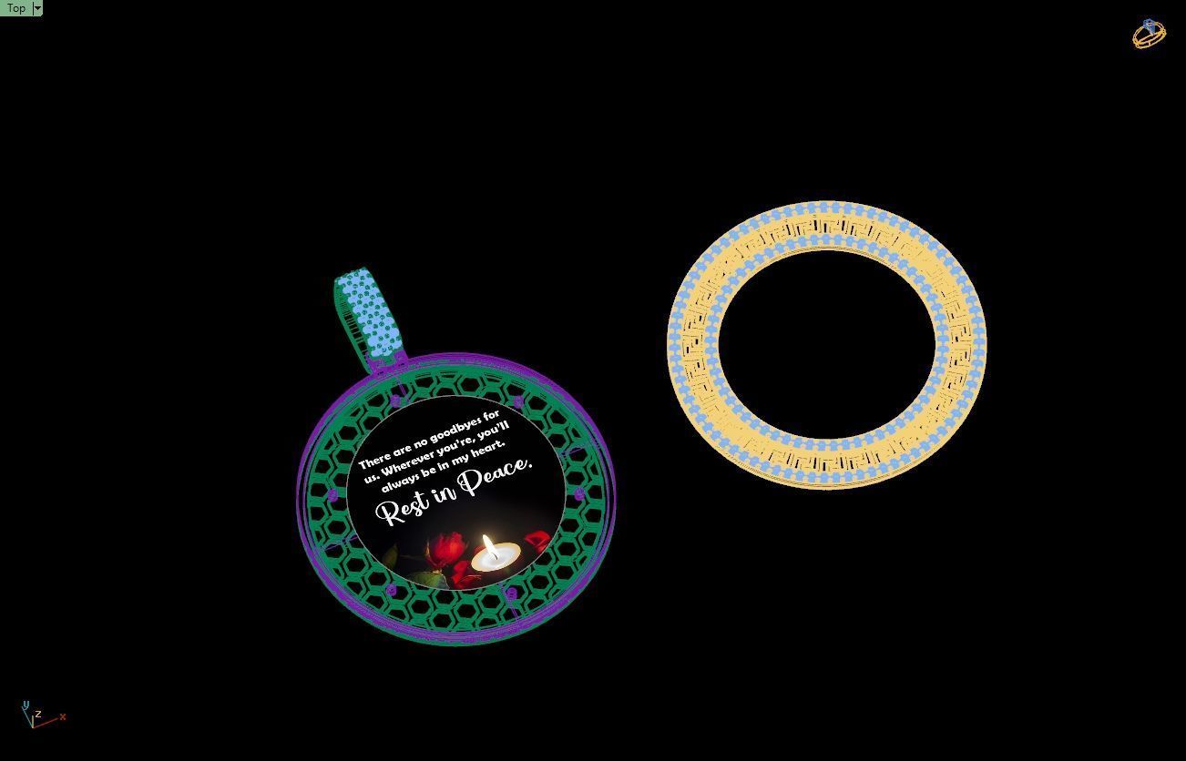 Custom  Picture Pendant  - Memory Picture diamond Necklace   3D print model_17