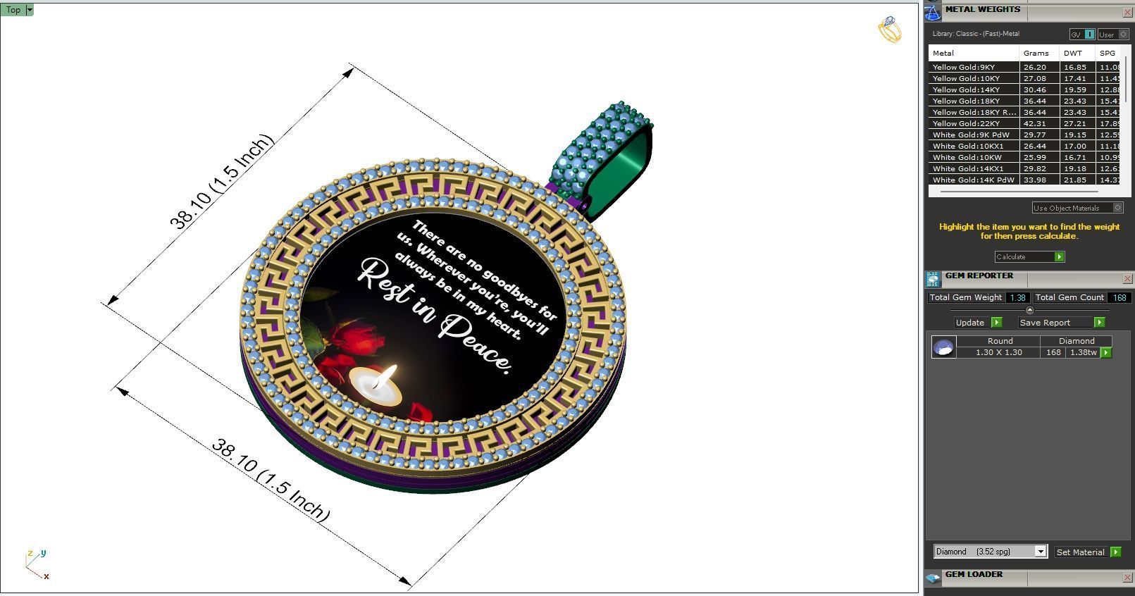 Custom  Picture Pendant  - Memory Picture diamond Necklace   3D print model_6