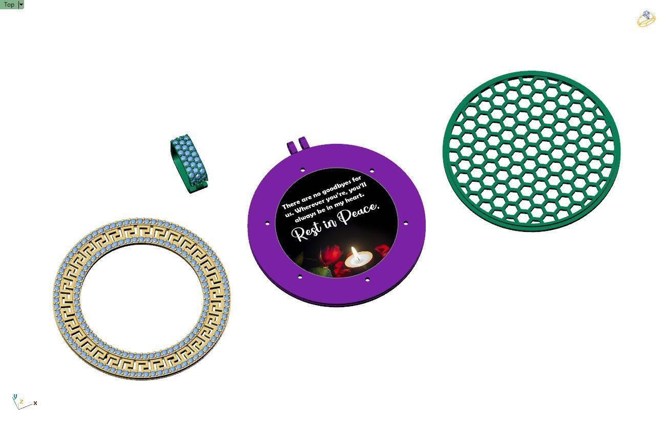 Custom  Picture Pendant  - Memory Picture diamond Necklace   3D print model_13