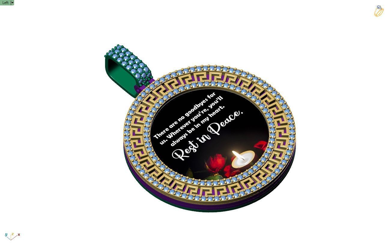 Custom  Picture Pendant  - Memory Picture diamond Necklace   3D print model_10