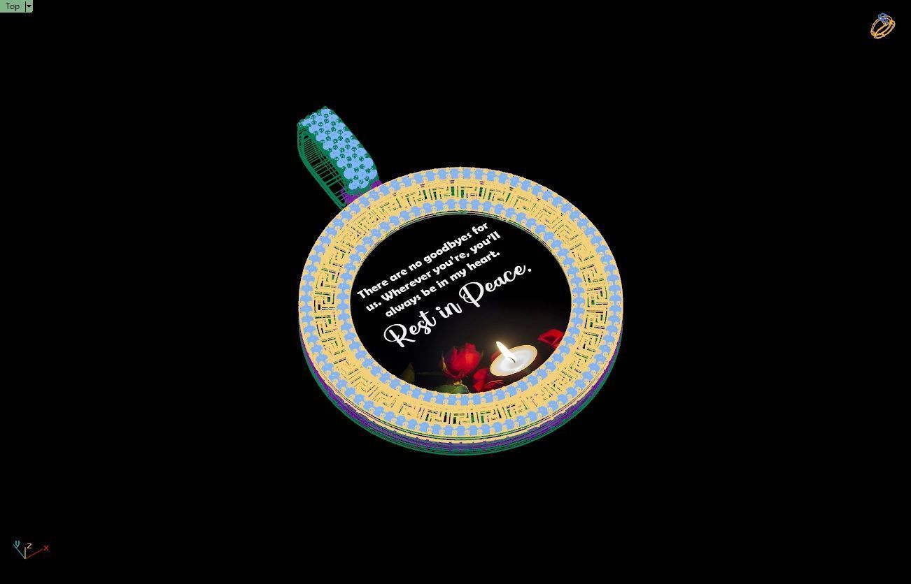 Custom  Picture Pendant  - Memory Picture diamond Necklace   3D print model_20