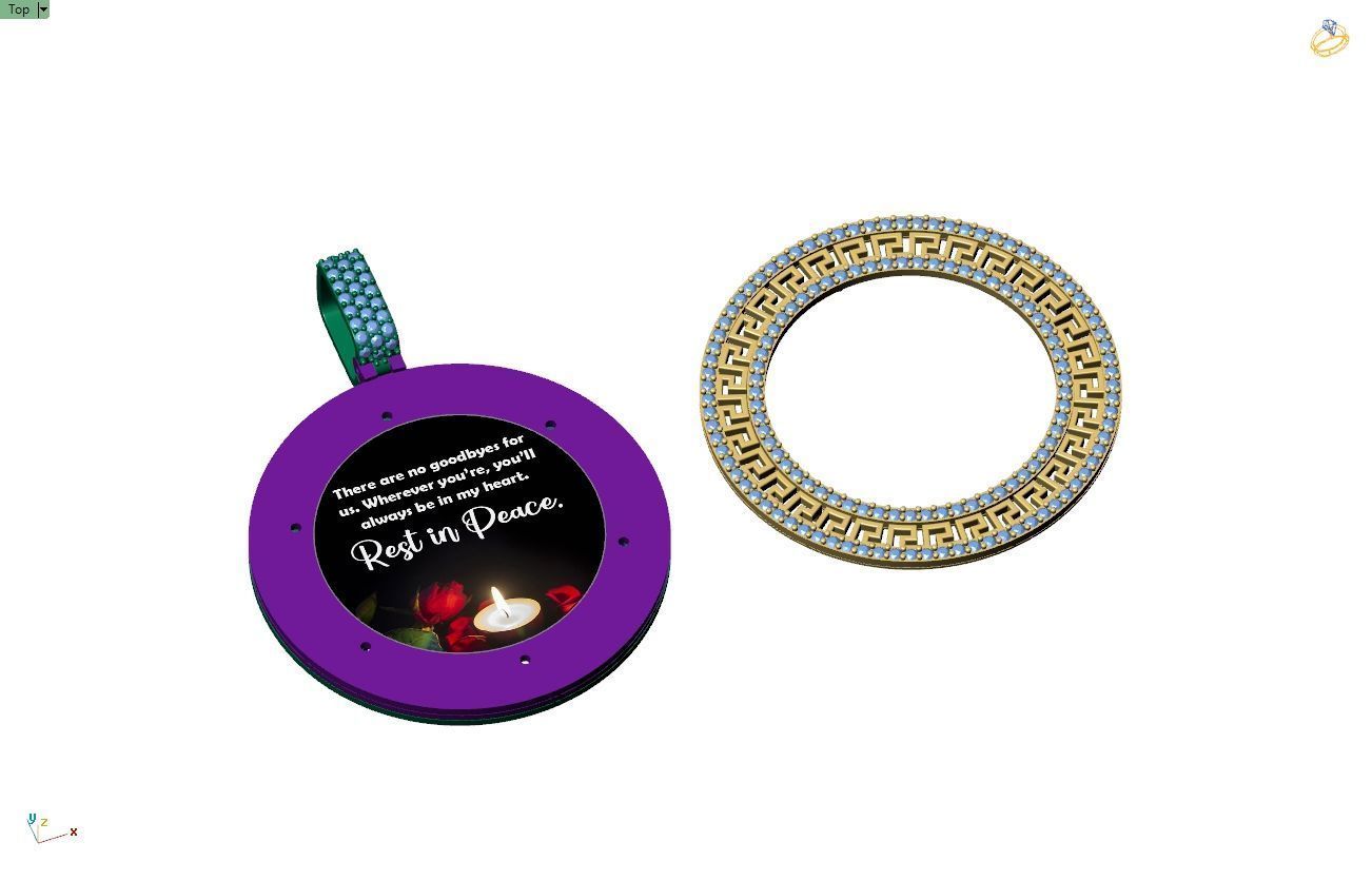 Custom  Picture Pendant  - Memory Picture diamond Necklace   3D print model_12