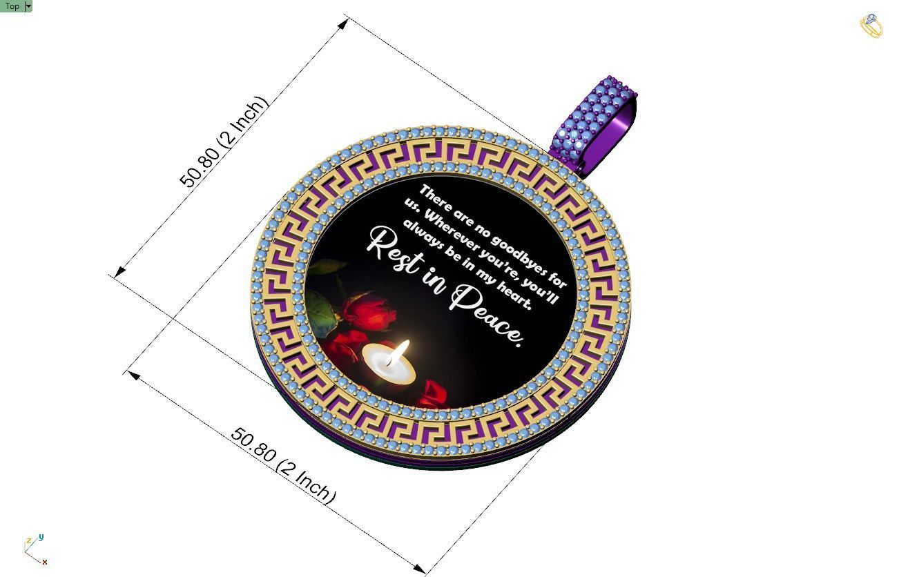 Custom  Picture Pendant  - Memory Picture diamond Necklace   3D print model_4