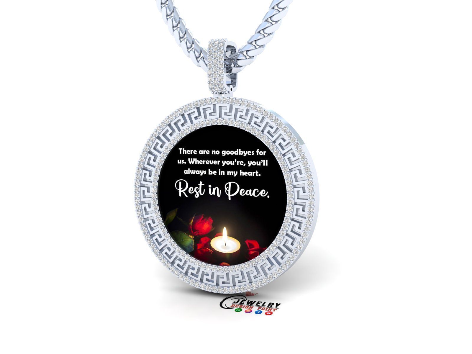 Custom  Picture Pendant  - Memory Picture diamond Necklace   3D print model_3