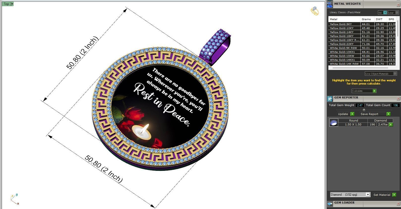 Custom  Picture Pendant  - Memory Picture diamond Necklace   3D print model_6