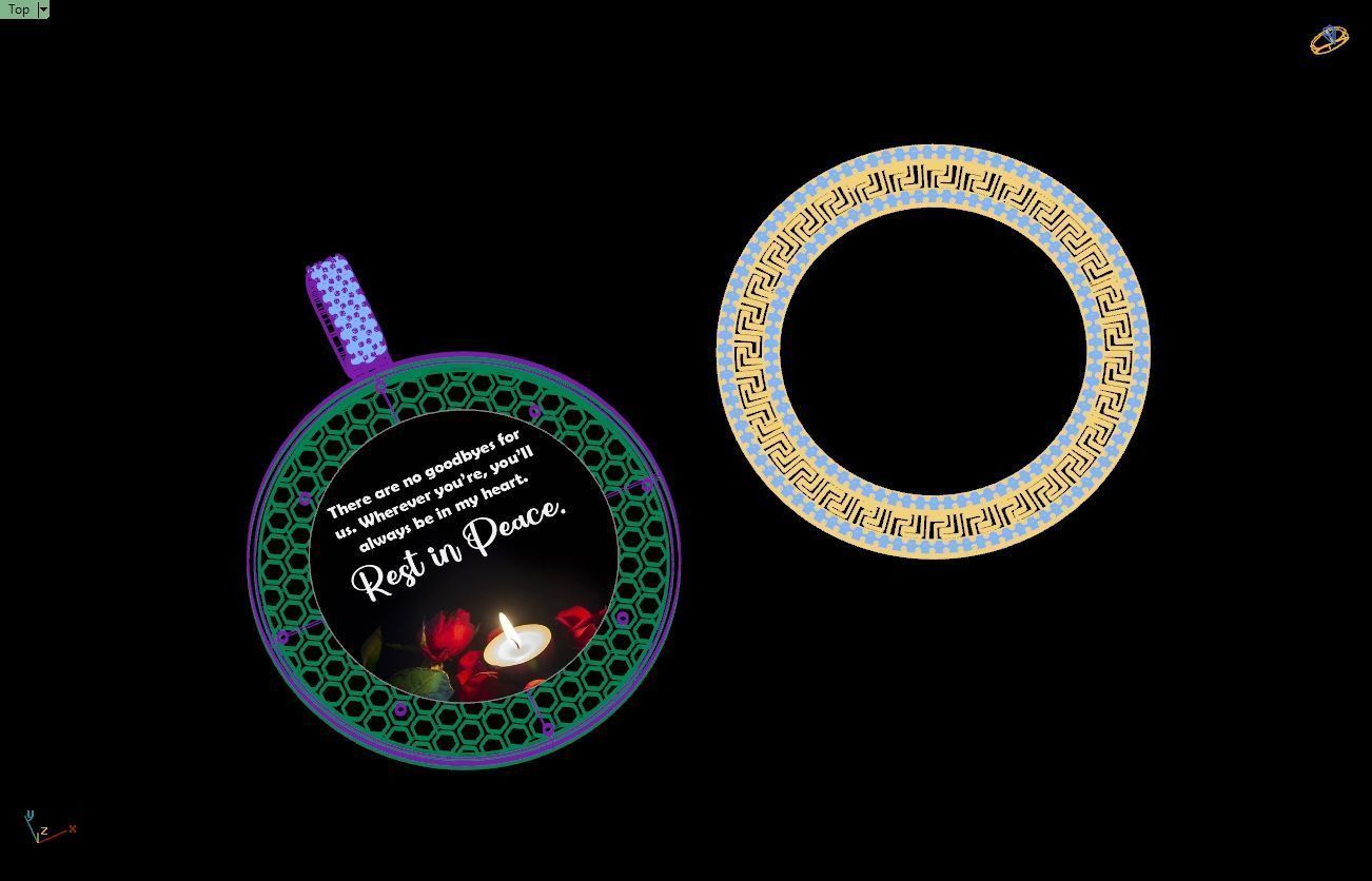 Custom  Picture Pendant  - Memory Picture diamond Necklace   3D print model_19