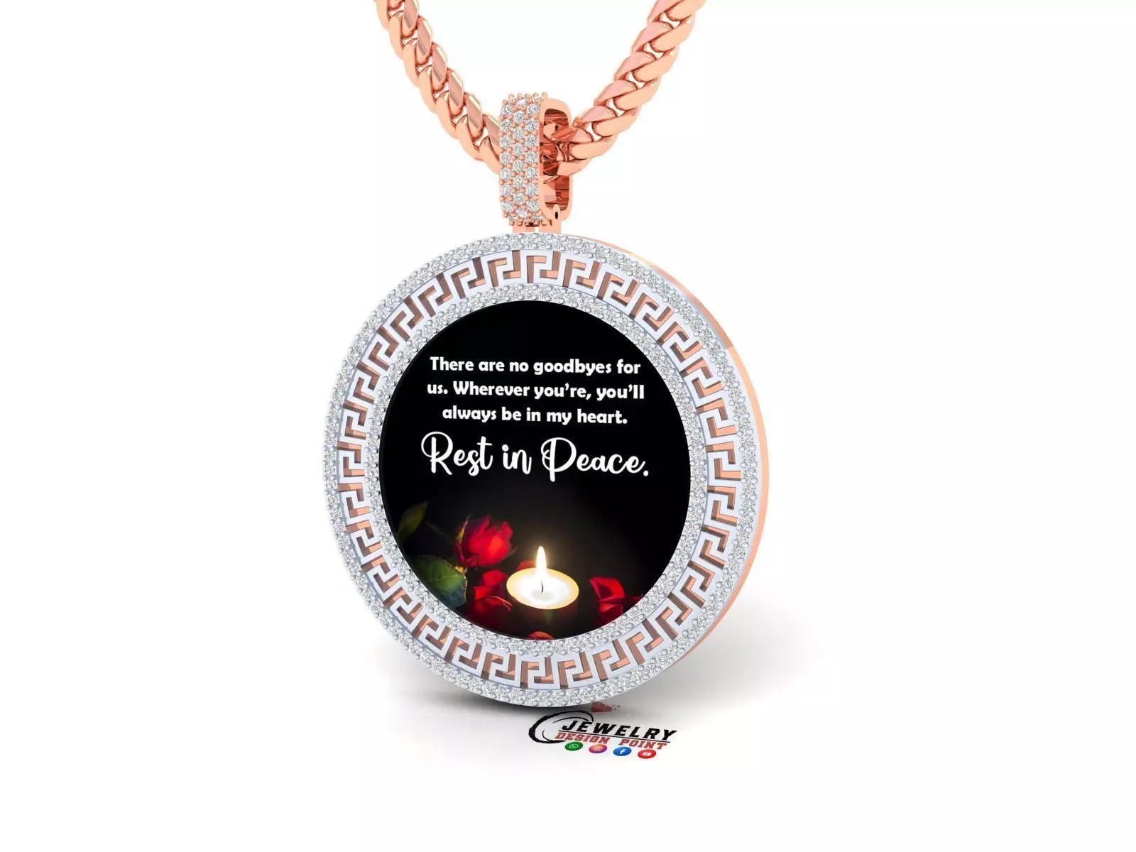 Custom  Picture Pendant  - Memory Picture diamond Necklace   3D print model_0