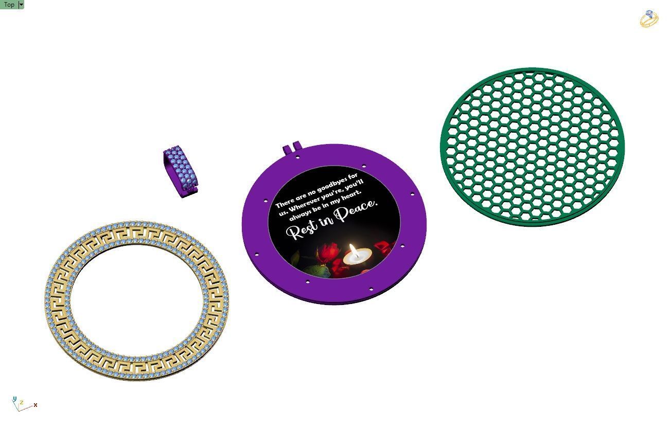 Custom  Picture Pendant  - Memory Picture diamond Necklace   3D print model_14