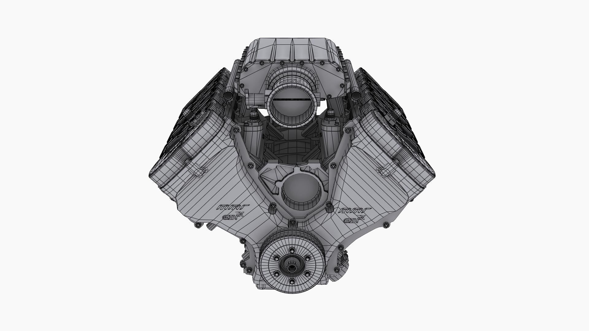 MMR Gen X 351X Billet Coyote engine Low-poly 3D model_12