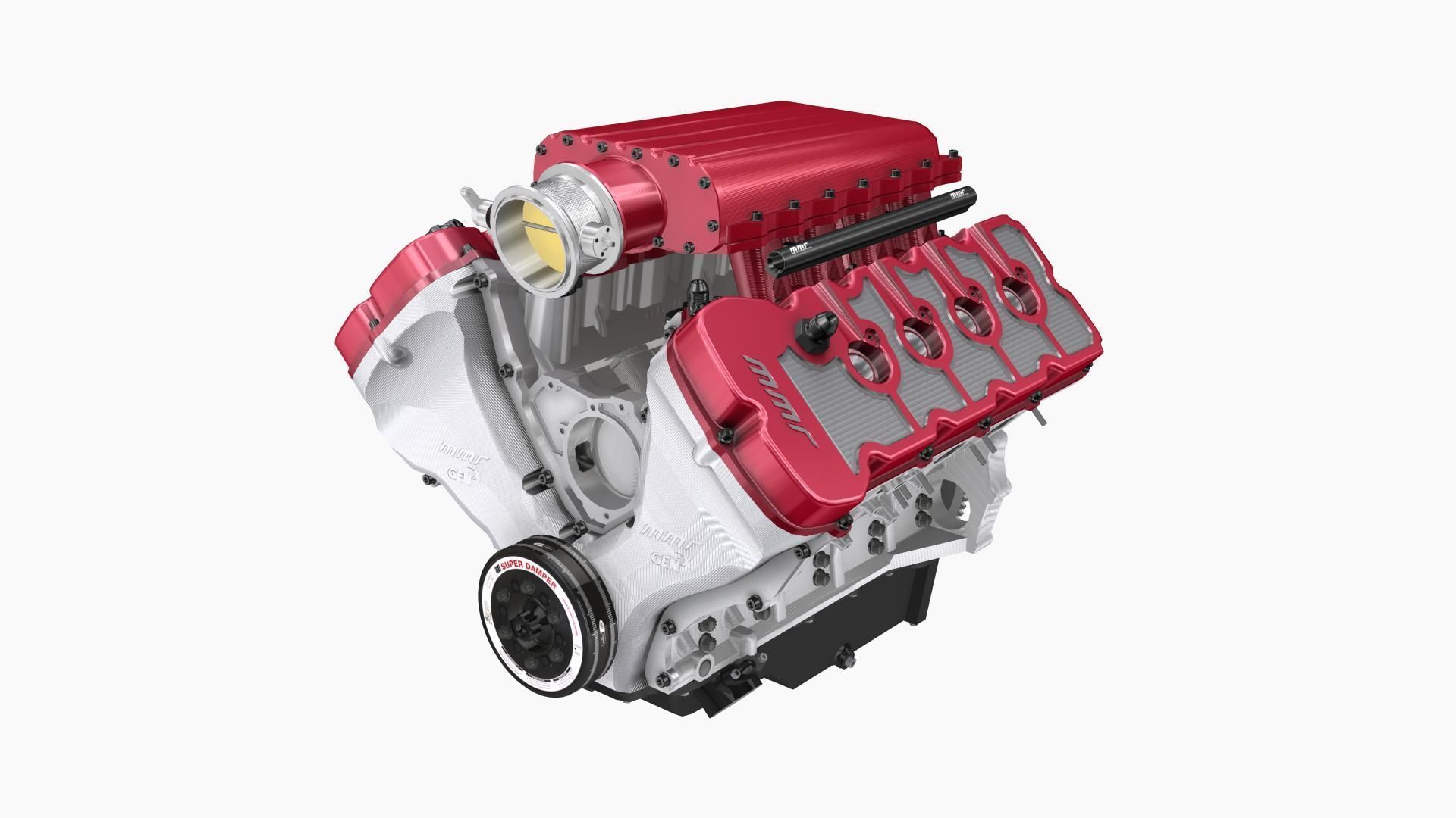 MMR Gen X 351X Billet Coyote engine Low-poly 3D model_2