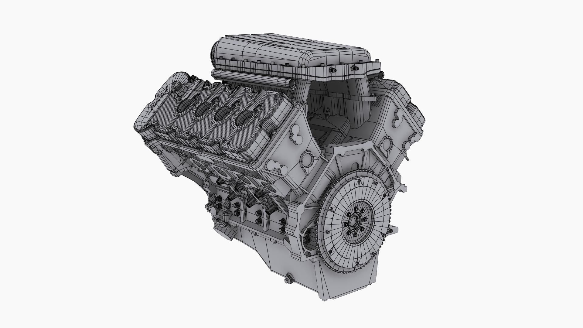 MMR Gen X 351X Billet Coyote engine Low-poly 3D model_14