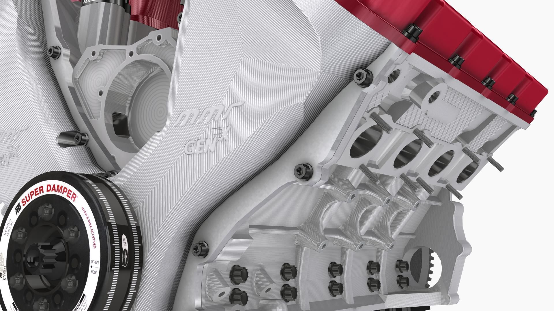 MMR Gen X 351X Billet Coyote engine Low-poly 3D model_5