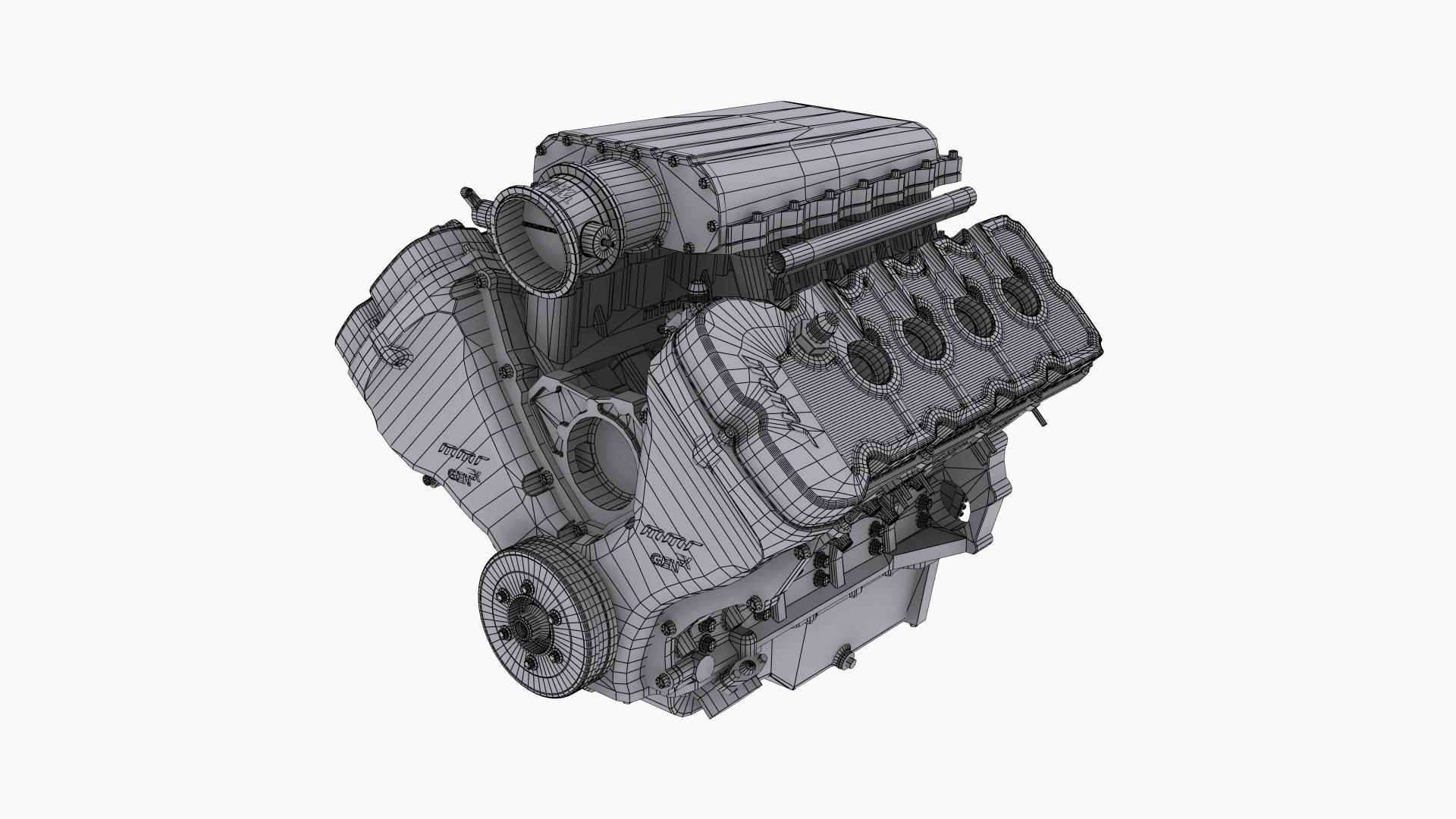 MMR Gen X 351X Billet Coyote engine Low-poly 3D model_13