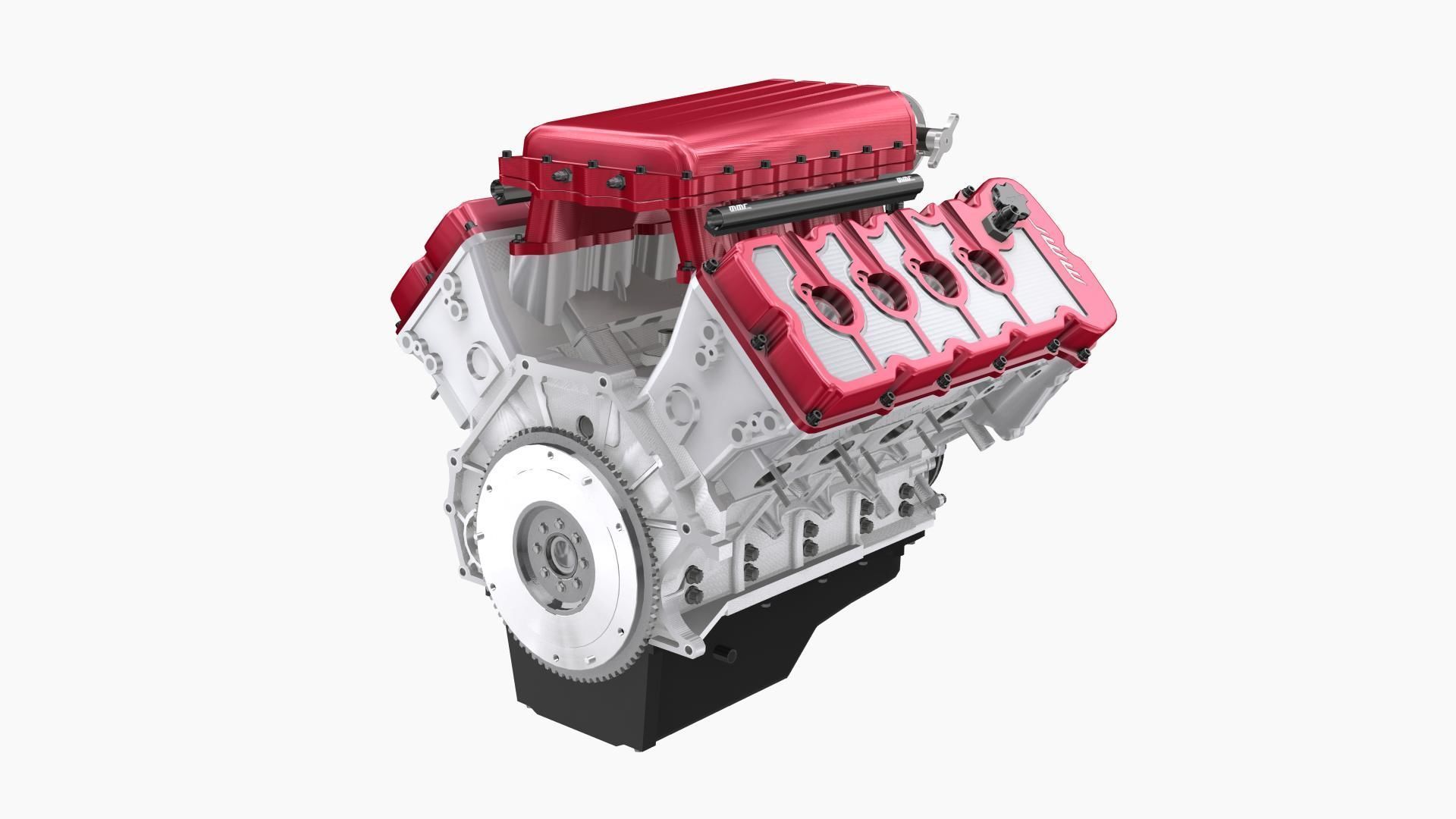 MMR Gen X 351X Billet Coyote engine Low-poly 3D model_4