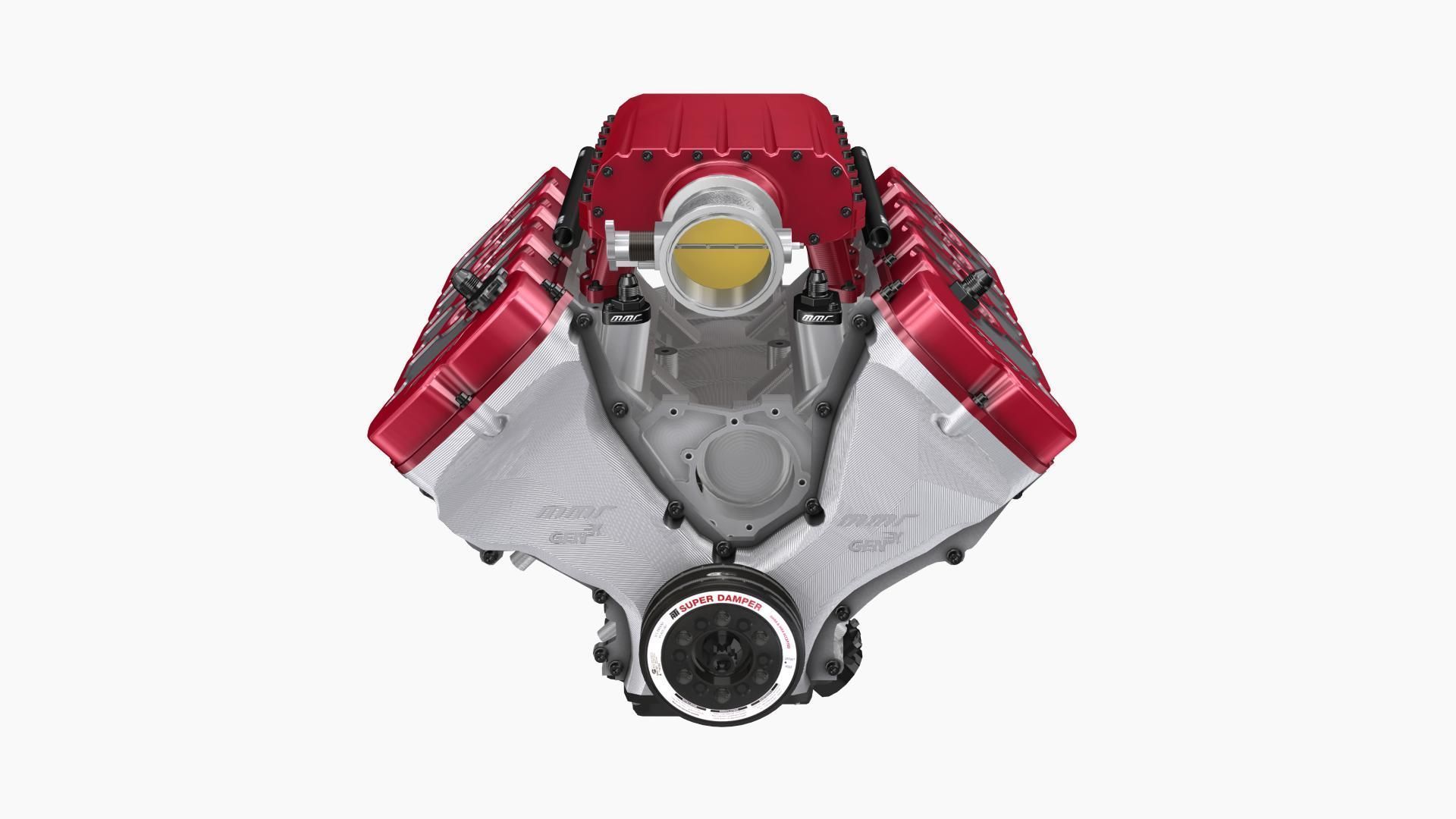 MMR Gen X 351X Billet Coyote engine Low-poly 3D model_1