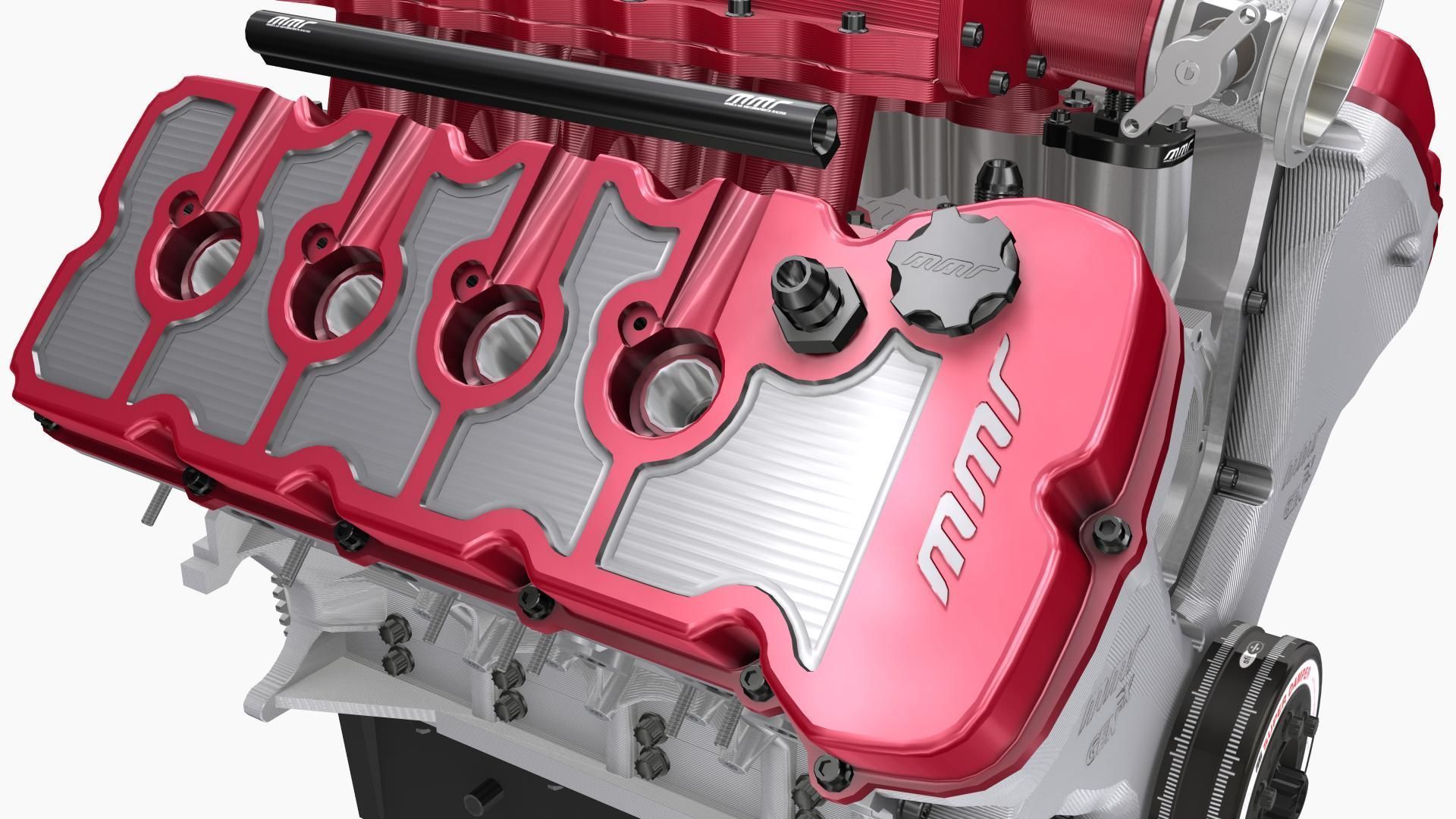 MMR Gen X 351X Billet Coyote engine Low-poly 3D model_6