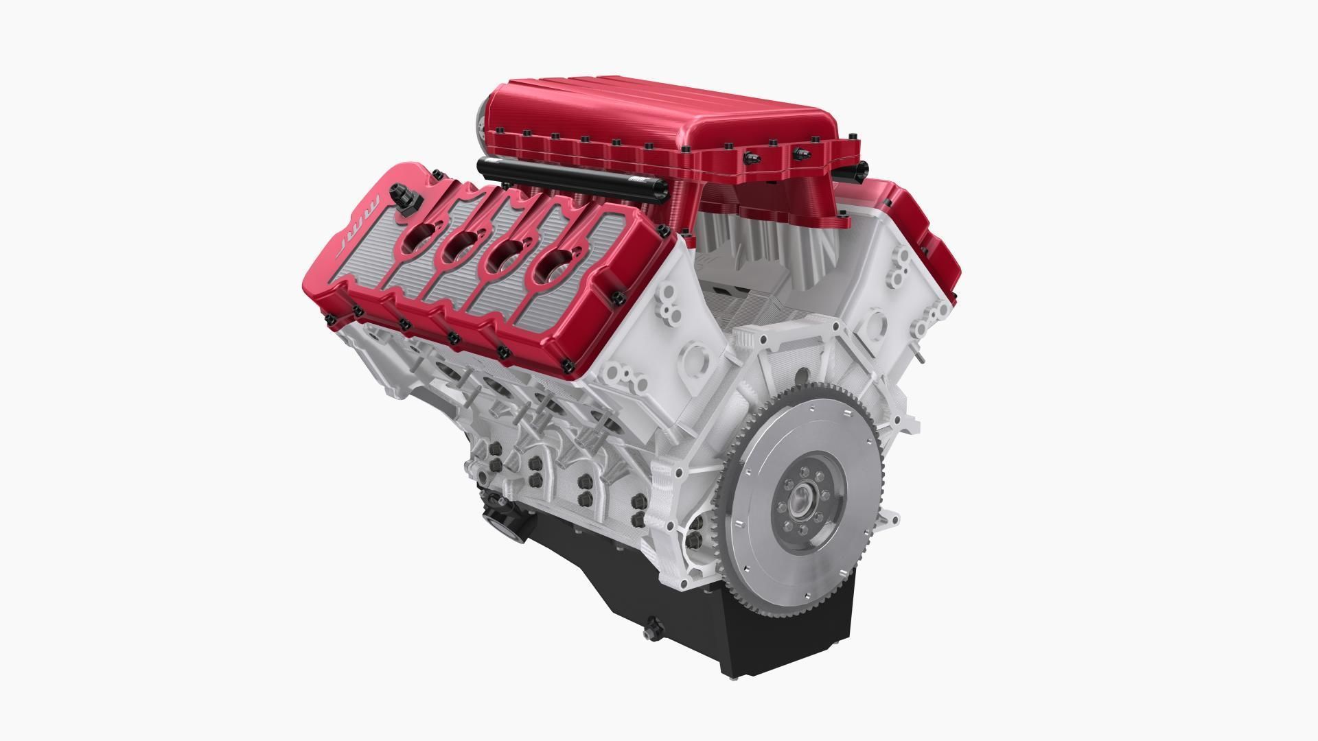 MMR Gen X 351X Billet Coyote engine Low-poly 3D model_3