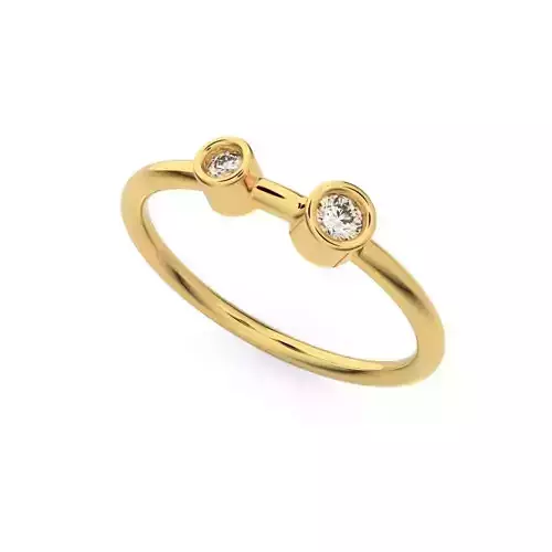 Two bezel engagement ring