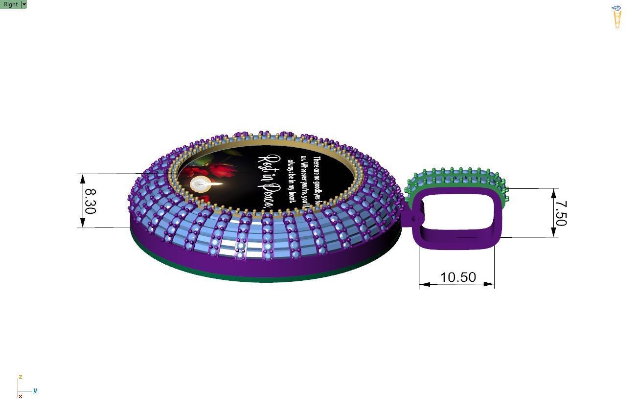 Custom  Picture Pendant  - Memory Picture diamond Necklace   3D print model_7