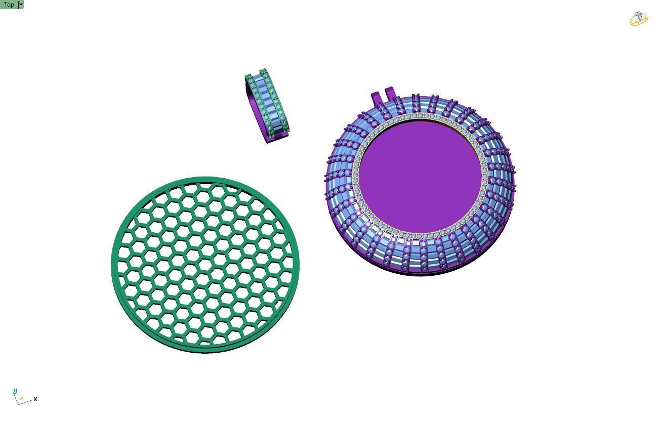 Custom  Picture Pendant  - Memory Picture diamond Necklace   3D print model_12