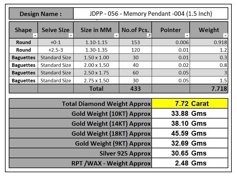 Custom  Picture Pendant  - Memory Picture diamond Necklace   3D print model_19