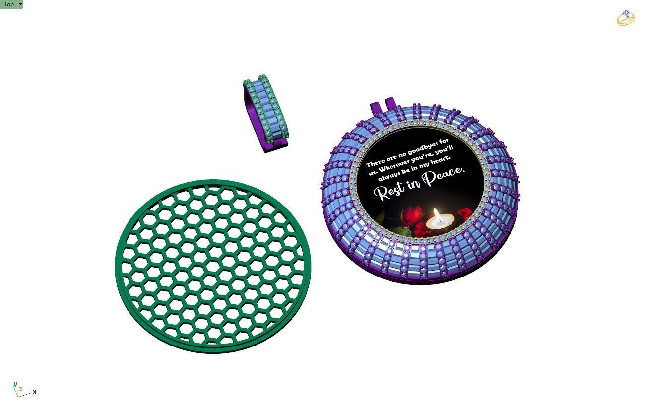 Custom  Picture Pendant  - Memory Picture diamond Necklace   3D print model_11