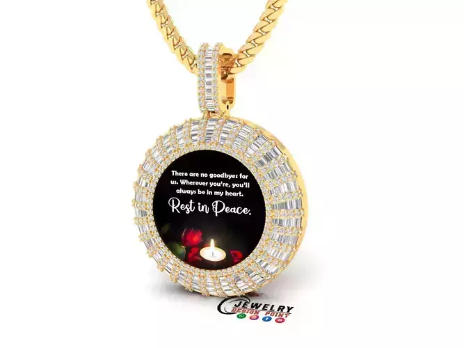 Custom  Picture Pendant  - Memory Picture diamond Necklace  