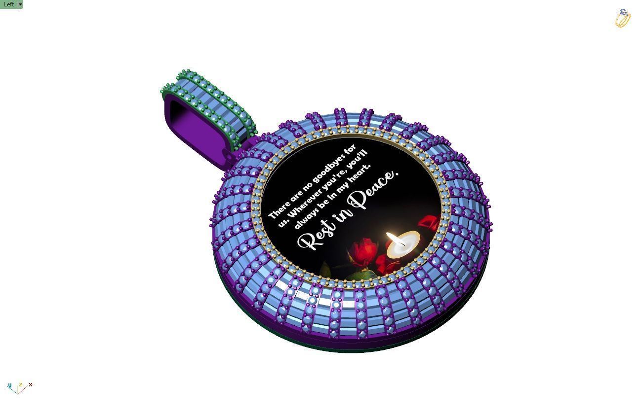 Custom  Picture Pendant  - Memory Picture diamond Necklace   3D print model_10