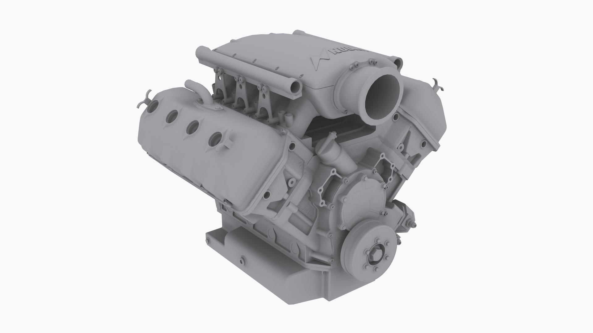 Noonan HEMI 4-8 billet engine Low-poly 3D model_8