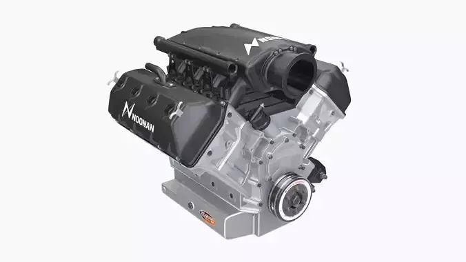 Noonan HEMI 4-8 billet engine Low-poly 3D model