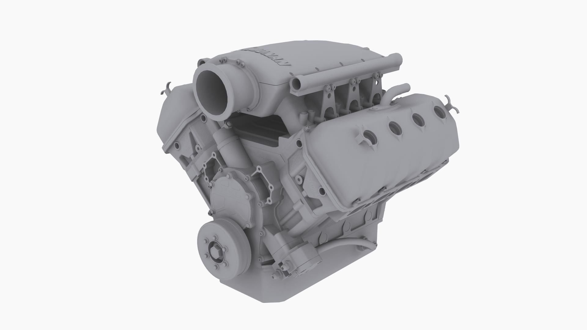 Noonan HEMI 4-8 billet engine Low-poly 3D model_10