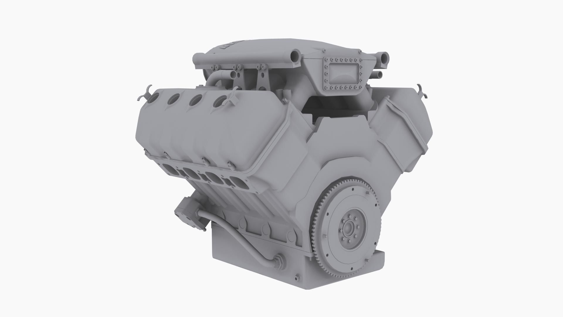 Noonan HEMI 4-8 billet engine Low-poly 3D model_11